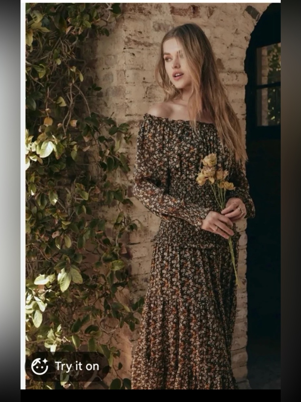 Anthropologie ASTR the Label Floral Off the Shoulder Maxi Dress size Small - Picture 2 of 12
